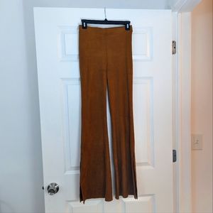 Flare suede yoga pants